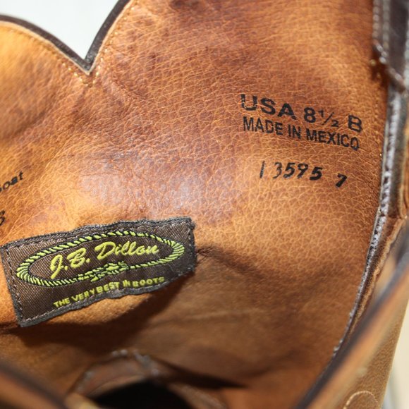 JB Dillon Cowboy Western Boots 8.5 B Goat Skin - Picture 8 of 9